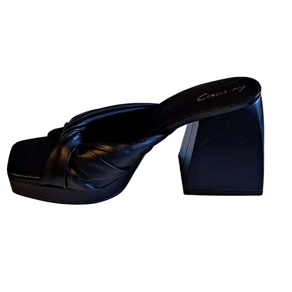 Sam Edelman Circus NY Marianna Sandal Black Slide Block Heel Vegan Womens Sz 8 - Picture 7 of 16